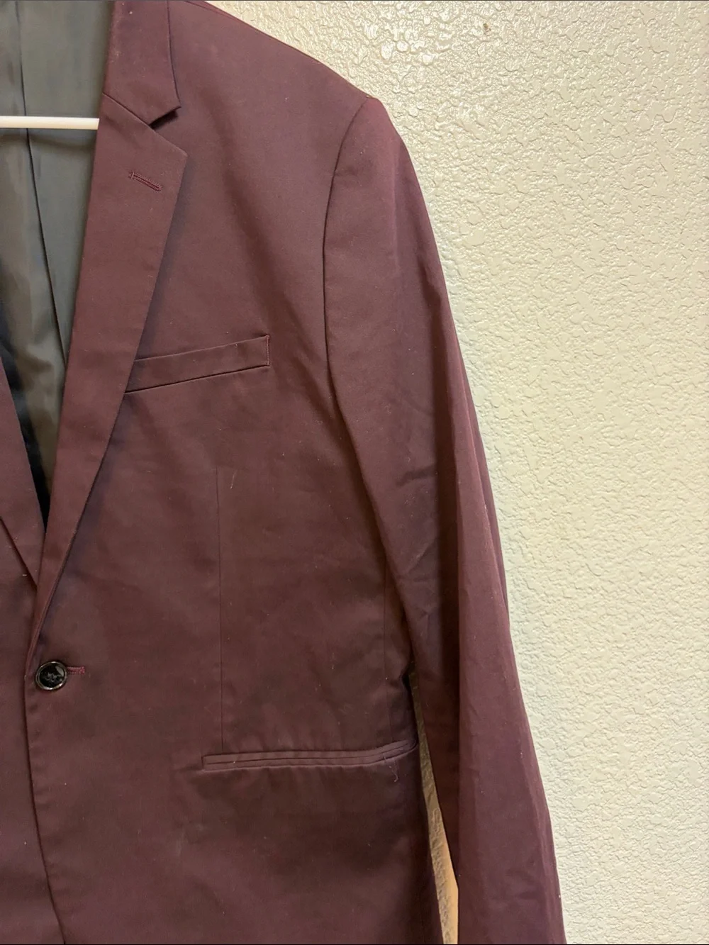 H&M Men's Burgundy Single-Button Blazer